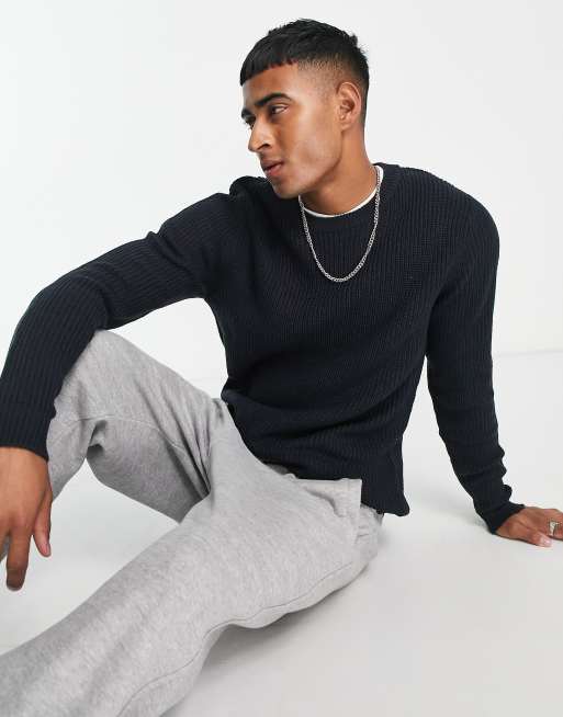 Jack & Jones crew neck jumper in navy | ASOS