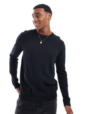 Jack & Jones Jack & Jones crew neck jumper in navy