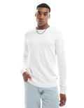 Jack & Jones crew neck jumper in white