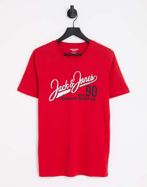 jack and jones red t shirt