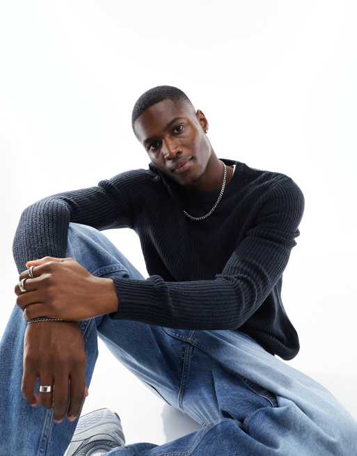 Jack & Jones crew neck sweater in navy