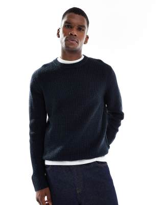 Jack & Jones Crew Sweater In Blue