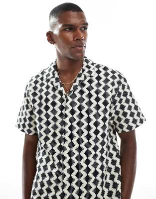 crochet shirt in black