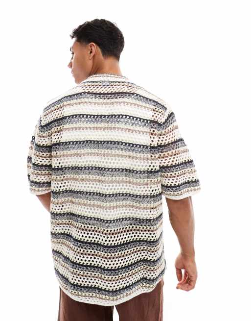 Jack & Jones crochet shirt in stripes, 4 of 4