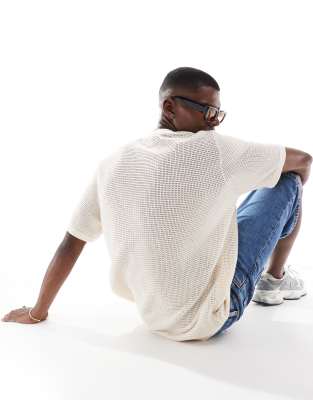 Jack & Jones Crochet T-shirt In White