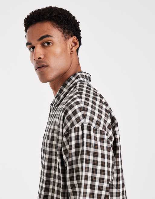 Jack & Jones cropped boxy shirt in black check, 4 of 5