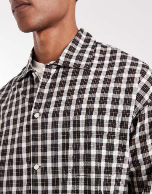 Jack & Jones cropped boxy shirt in black check, 5 of 5