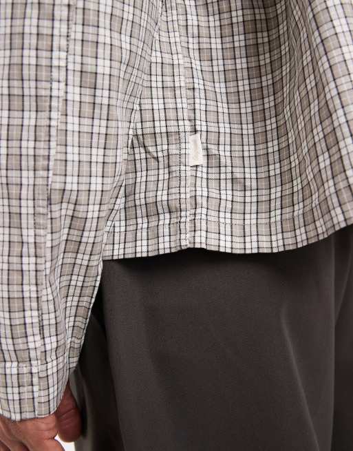Jack & Jones cropped boxy shirt in cream check print, 5 of 5