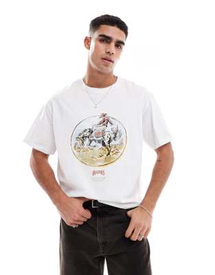 Jack & Jones Jack & Jones cropped oversize t-shirt with western print in white