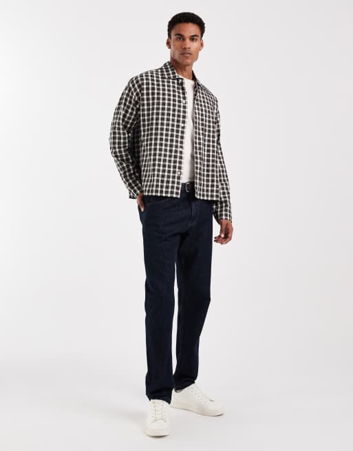 Jack & Jones - Cropped skjorte med firkantet pasform og sorte tern, 2 af 5