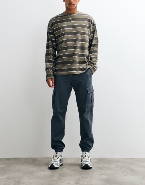 Jack & Jones cuffed slim cargo pants in grey - view 1