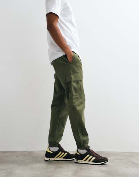 Jack & Jones cuffed slim cargo pants in khaki green - view 1