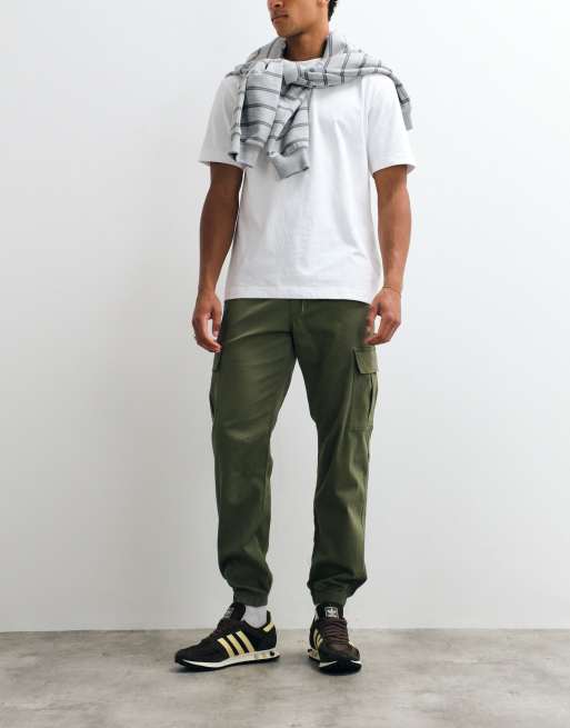 パンツ Label Slim Cargo Pants - Khaki Green