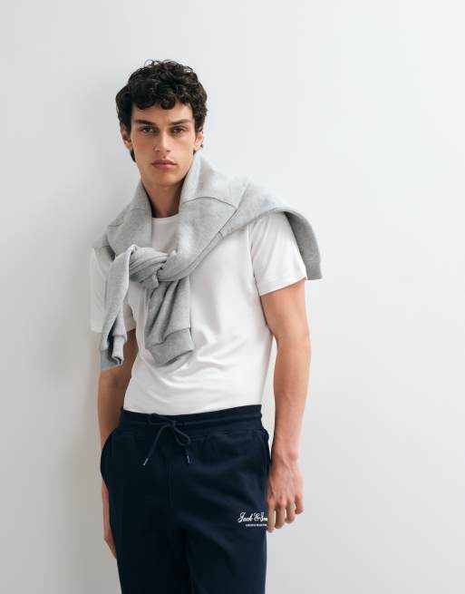 Jack & Jones cuffed trackies in navy, 4 of 5