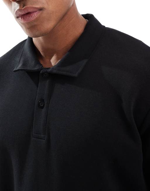 Jack & Jones – Czarna bluza dresowa z kołnierzykiem polo, 3 z 4