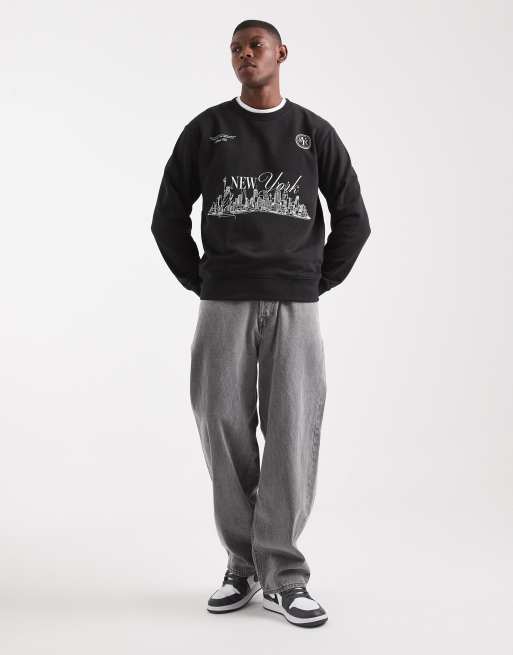 Jack & Jones – Czarna bluza z grafiką z napisem New York, 2 z 5