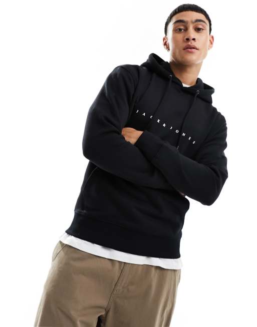 Jack & Jones – Czarna bluza z kapturem i haftowanym logo, 2 z 4