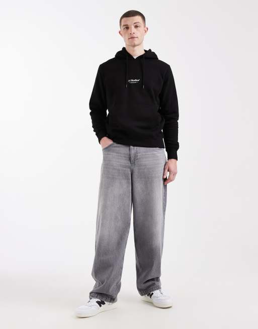 Jack & Jones – Czarna bluza z kapturem i nadrukiem z przodu, 2 z 5
