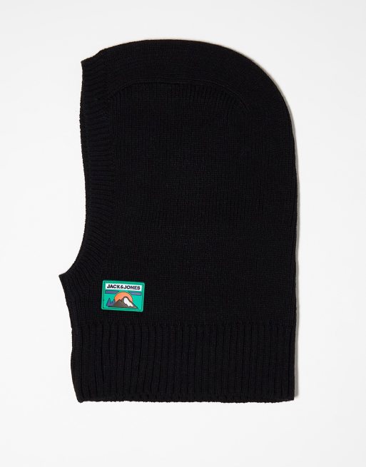 Jack & Jones – Czarna dzianinowa kominiarka z logo