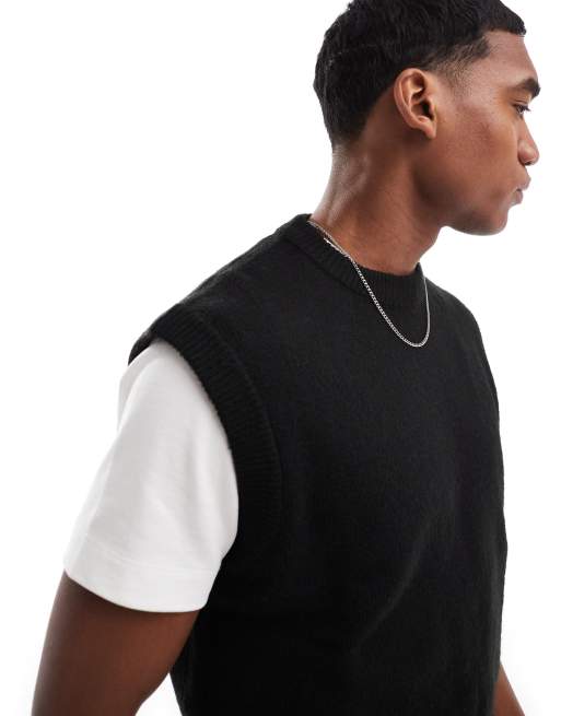 Jack & Jones – Czarna kamizelka z puszystej dzianiny, 3 z 4