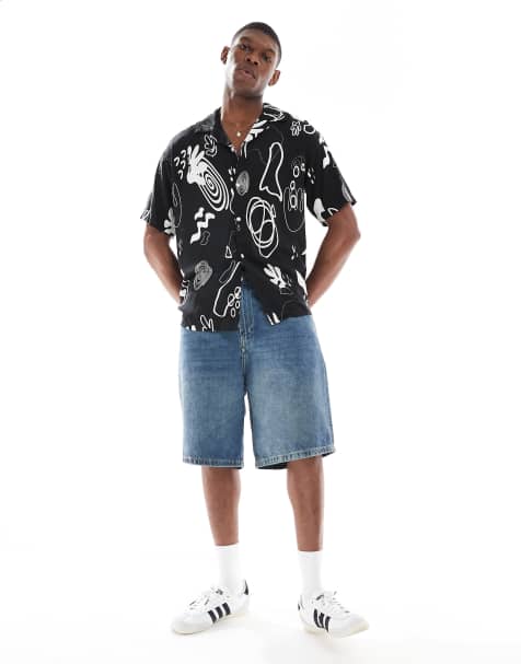 Jack & Jones – Czarna koszula oversize z nadrukami - view 1
