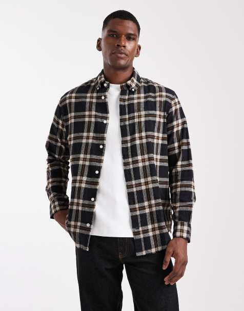 Jack & Jones check shirt in black
