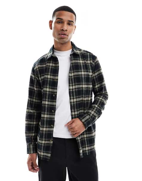 Jack & Jones check shirt in black