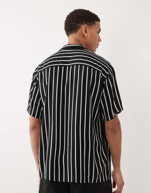 Jack & Jones – Czarna koszula w paski z krótkimi rękawami, 3 z 5