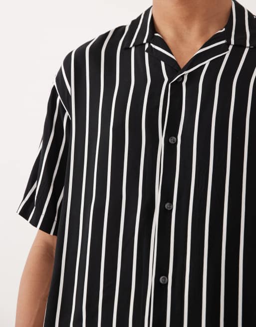 Jack & Jones – Czarna koszula w paski z krótkimi rękawami, 5 z 5