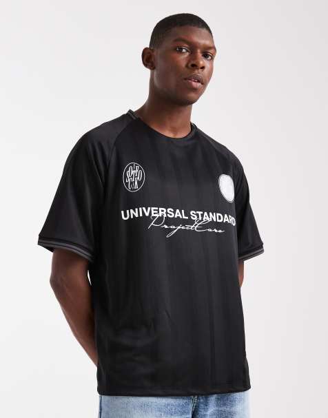 Jack & Jones – Czarna koszulka piłkarska oversize z napisem „Project Core" - view 1