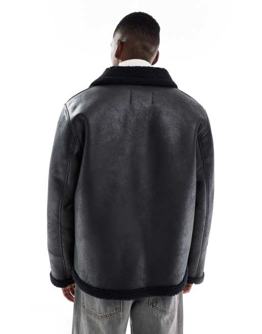 Jack & Jones – Czarna kurtka ze sztucznego kożuszka, 3 z 5
