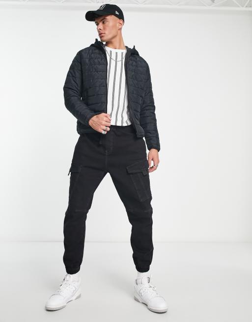 Jack & Jones – Czarna lekka kurtka puchowa z kapturem, 3 z 4