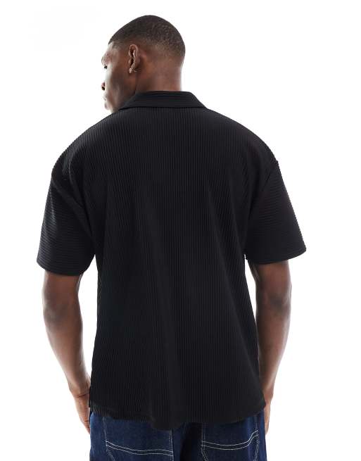 Jack & Jones – Czarna plisowana koszula, 3 z 4