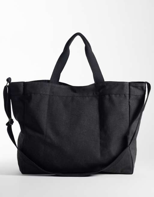 Jack & Jones – Czarna płócienna torba typu tote, 4 z 4