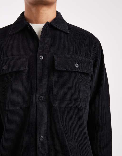 Jack & Jones – Czarna sztruksowa koszula wierzchnia oversize, 5 z 5