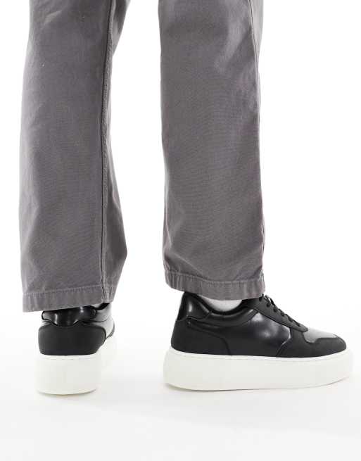 Jack & Jones – Czarne buty sportowe na grubej, kontrastowej podeszwie, 4 z 5