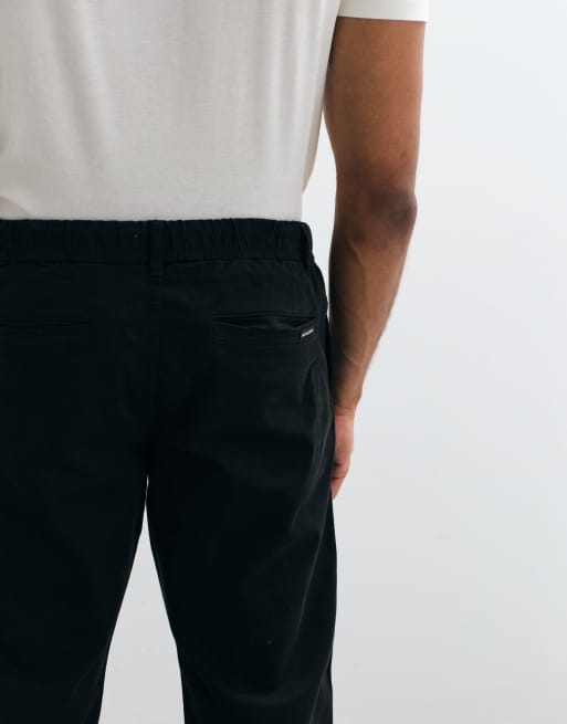 Jack & Jones – Czarne chinosy z diagonalu ze ściągającym sznurkiem, 5 z 5