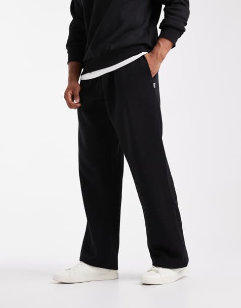 Jack & Jones wide leg jogger in black