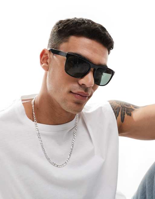Jack & Jones – Czarne kwadratowe okulary przeciwsłoneczne
