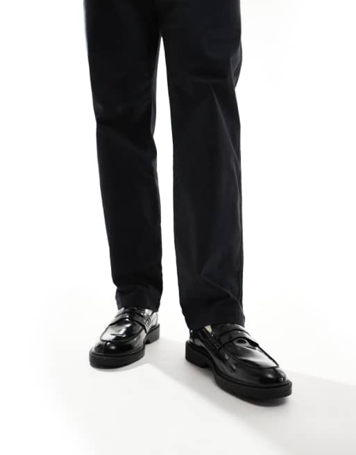 Jack & Jones – Czarne loafersy typu penny na masywnej podeszwie, 4 z 4