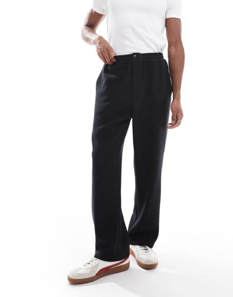 Jack & Jones co-ord ribbed loose fit trouser in black