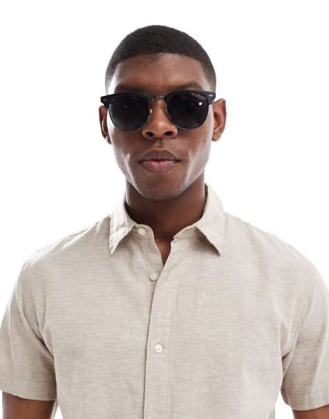 Jack & Jones – Czarne okulary przeciwsłoneczne w oprawkach w stylu retro - view 1