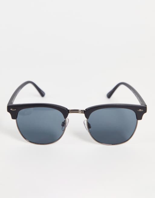 Jack & Jones – Czarne okulary przeciwsłoneczne w oprawkach w stylu retro, 3 z 4