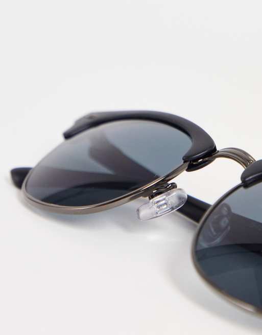 Jack & Jones – Czarne okulary przeciwsłoneczne w oprawkach w stylu retro, 4 z 4