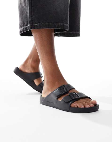Jack & Jones – Czarne sandały z paskami - view 1