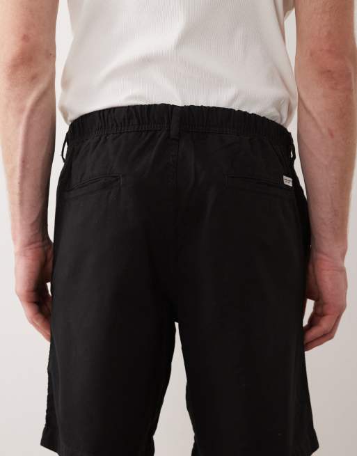 Jack & Jones – Czarne ściągane na sznurek szorty z domieszką lnu, 4 z 5