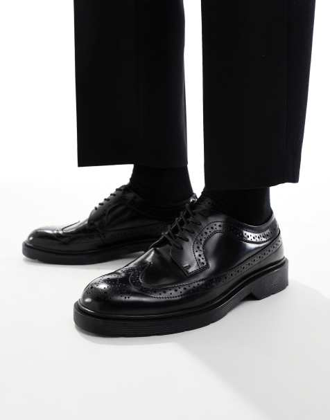 Jack & Jones – Czarne skórzane brogsy - view 1