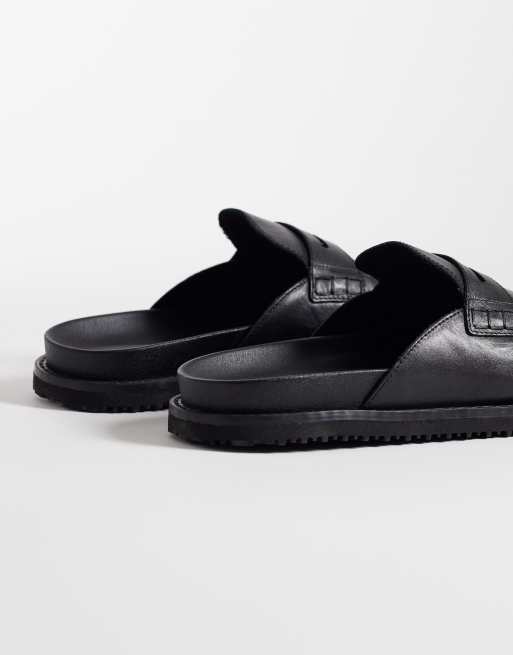 Jack & Jones – Czarne skórzane loafersy bez pięty, 3 z 4