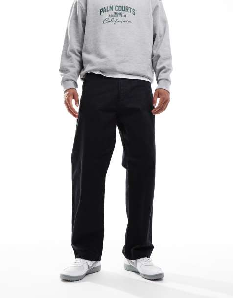 Jack & Jones loose fit worker trouser in black