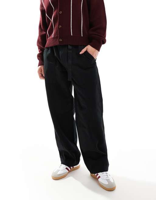 Jack & Jones – Czarne szerokie chinosy typu worker z paskiem, 4 z 5